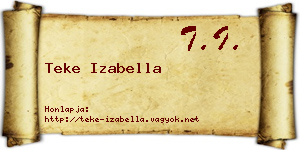 Teke Izabella névjegykártya